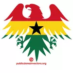 घाना का ध्वज ईगल सिल्हूट के अंदर