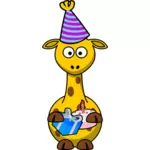 Vector drawing of party giraffe