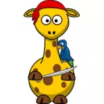Image vectorielle de girafe de pirate
