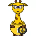 Image vectorielle de girafe de cycliste