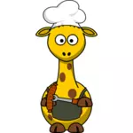 Grafika wektorowa kucharz żyrafa