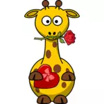 Girafa no amor vetor clip-art