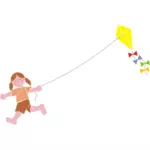 लड़की फ्लाइंग पतंग