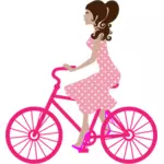 여성 자전거 벡터 이미지