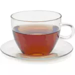 Verre tasse à thé avec soucoupe vecteur une image clipart