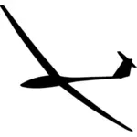 Kleine zweefvliegtuig silhouet