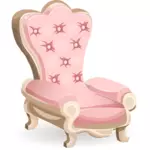 Różowy królewski fotel