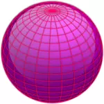 Vector image of pink globe shape