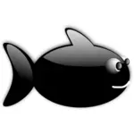 Glänsande svart fisk vektor illustration