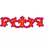 Ícone de coroa decorativa vermelho