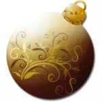 Рождественская елка орнамент в золото векторное изображение