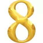 Gold typography number 8