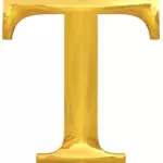 Litera T w złoto