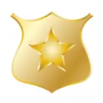 Gold police badge vector drawing