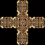 Goldene Keltischer Knoten in Kreuz