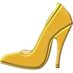Векторное изображение Золотой высокий каблук обуви