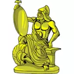Kral'ın heykeli altın savaşçı