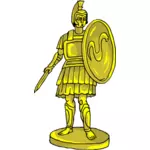 Kultainen patsas sotilaan kanssa