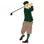 Dibujo vectorial de golfista
