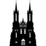Gotiska slottet siluett