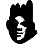 Vector image of black face silhouette