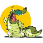 Векторная иллюстрация улыбаясь рисунок крокодила