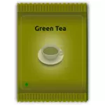 Grönt te påse vektorbild