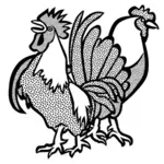Twee kippen vector afbeelding