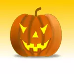 Vektor illustration av Halloween pumpa på gul bakgrund