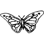 Håndtegnet sommerfugl silhuett