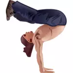 Vektorbild av killen gör en handstand pose