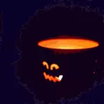 Illustrazione vettoriale di accensione candela un volto spaventoso per Halloween