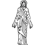 Jesus figur dras för hand vektor illustration