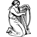 Harpist spelar