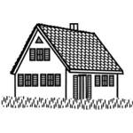 House lineart vector illustration