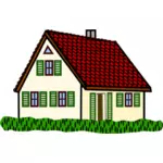 Coloured line art vector drawing of hoose