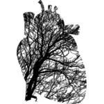 Kalp ağaç dalları
