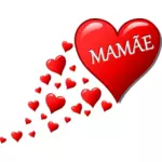Сердце для мамы в векторе португальского языка