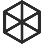 Immagine vettoriale di esaedro simbolo