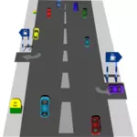 Jalan tol lalu lintas vektor gambar