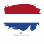 在荷兰国旗的颜色绘画描边