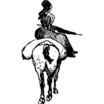Meisje en paard vector afbeelding