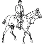 Piirros hevosesta ja ratsastajasta