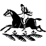 Hevonen ja ratsastaja siluetti