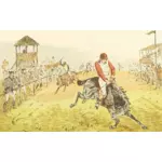 Horse racing scen