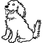 Illustration vectorielle de chien ligne art