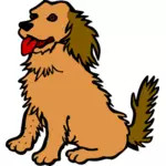 Vektor ClipArt-bilder av hund med röd tunga