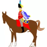 Vector illustration of national guard on horse