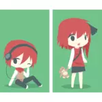 빨간 머리 아이 들 애니메이션