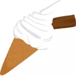 Dondurma külahı çikolata bisküvi ile vektör grafikleri